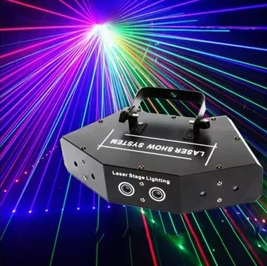 Heißer verkauf Bühne Laser Licht RGB Voll Farbe Sechs objektiv Linie Wirkung Laser Club DJ Anzeigen Disco Licht Projektor DMX512 scan laser lichter