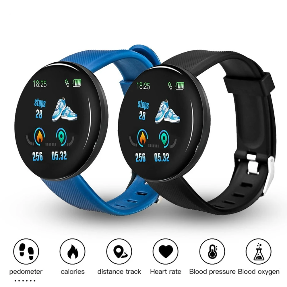 D18 Смарт часы умный браслет для мужчин пульсометр кровяное давление Bluetooth умные