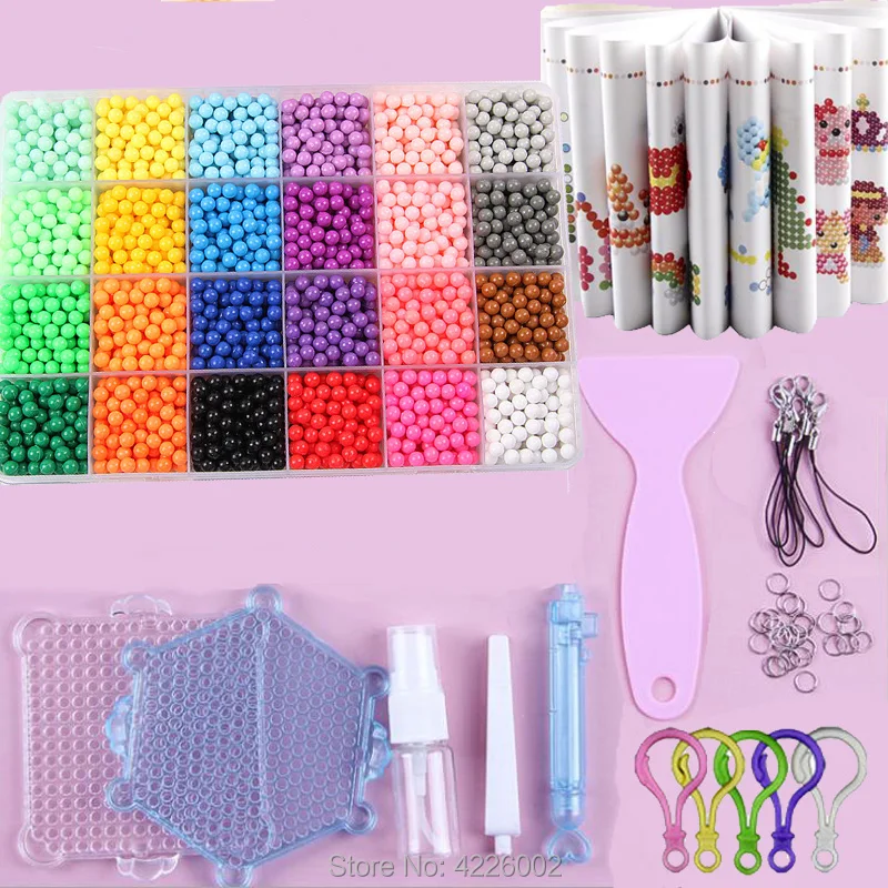 Water Beads DIY Set Pearl Box Pegboard Game Kit Ironing Tool Accessories Kids Designer Toys for Girls Children Gift 8 10 Years