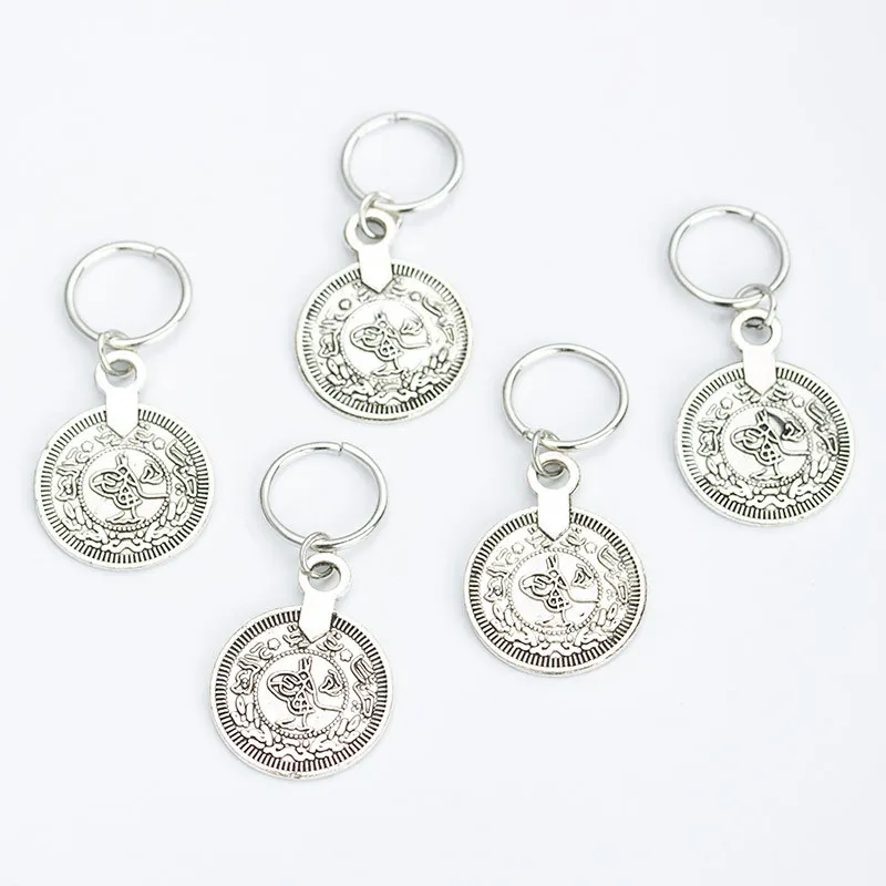 Серебряная коса для волос дреды из бисера 5 шт. в наборе золотистые тона манжеты