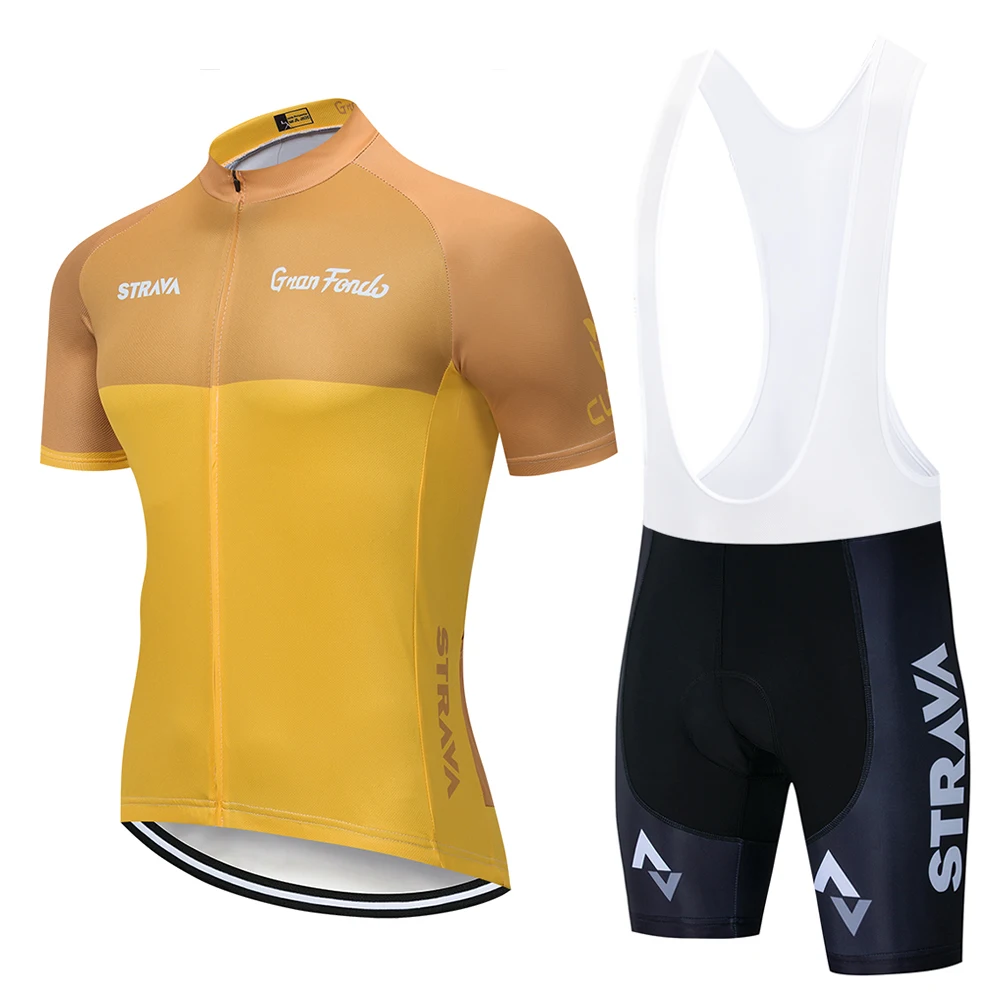 

2021 strava Pro Summer team Cycling Jersey Set cycling suit breathable men's short sleeve Bib Shirt Shorts bike jersey set