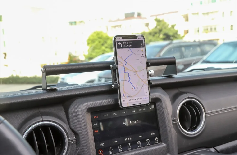 Автомобильный держатель для телефона кронштейн навигационный кронштейн для Jeep Wrangler JL JLU железные Черные Аксессуары для салона автомобиля Стайлинг автомобиля