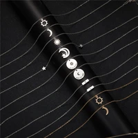 2 pcs stainless steel hollow sun moon pendant couple necklace for women men charm party jewelry gifts for lover friends family