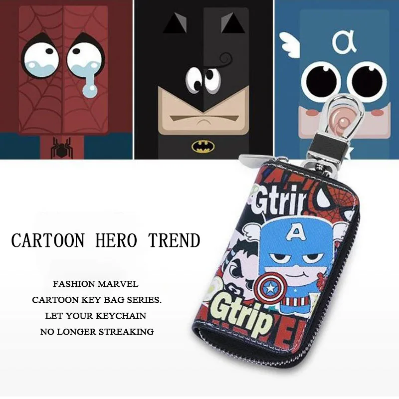 Брелок Мода Мультфильм Кожаный Ключник Держатель Карты Организатор