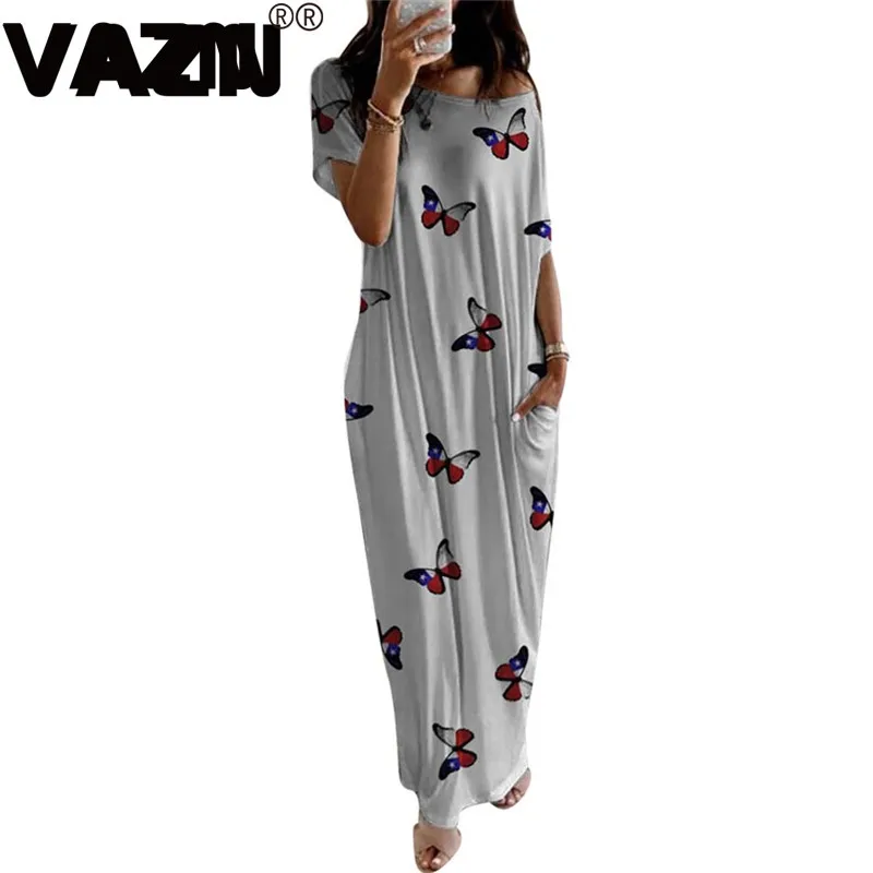 Женское прямое платье макси летнее с коротким рукавом 2020 | Женская одежда