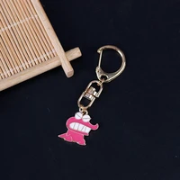 diy cartoon cute creative pink crocodile keychain female male and female student schoolbag key chain pendant couple gift fashion