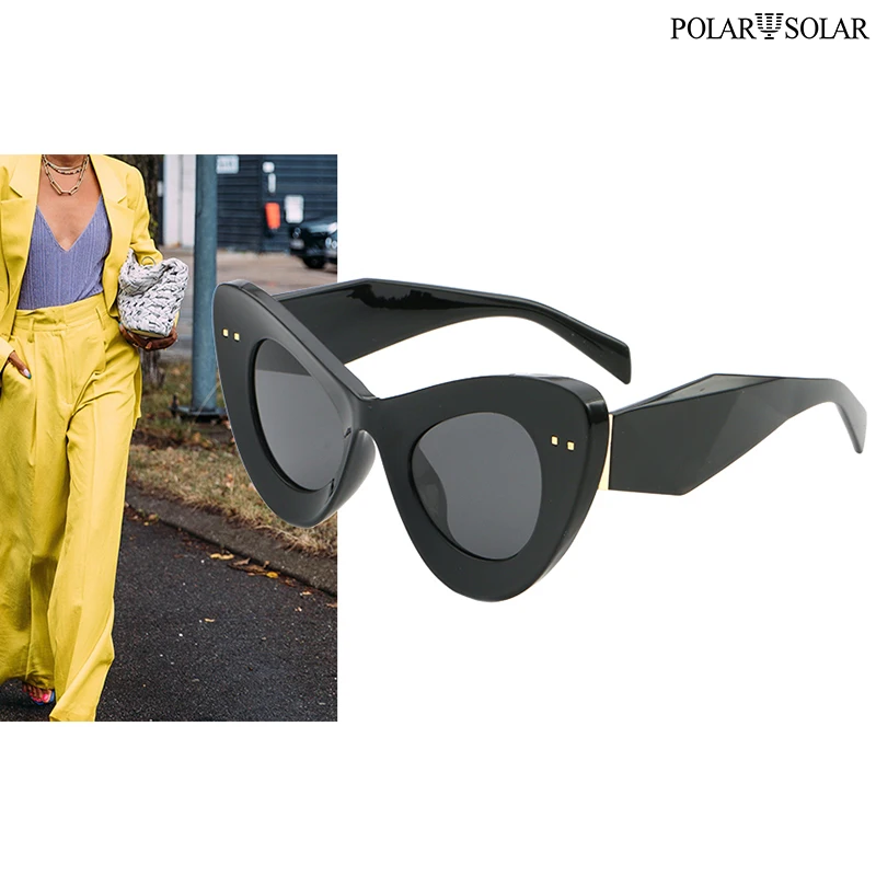 

Женские солнцезащитные очки «кошачий глаз», с поляризацией