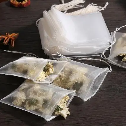 50 шт./лот пустые чайные пакетики нейлоновый материал с ниткой фильтрующий