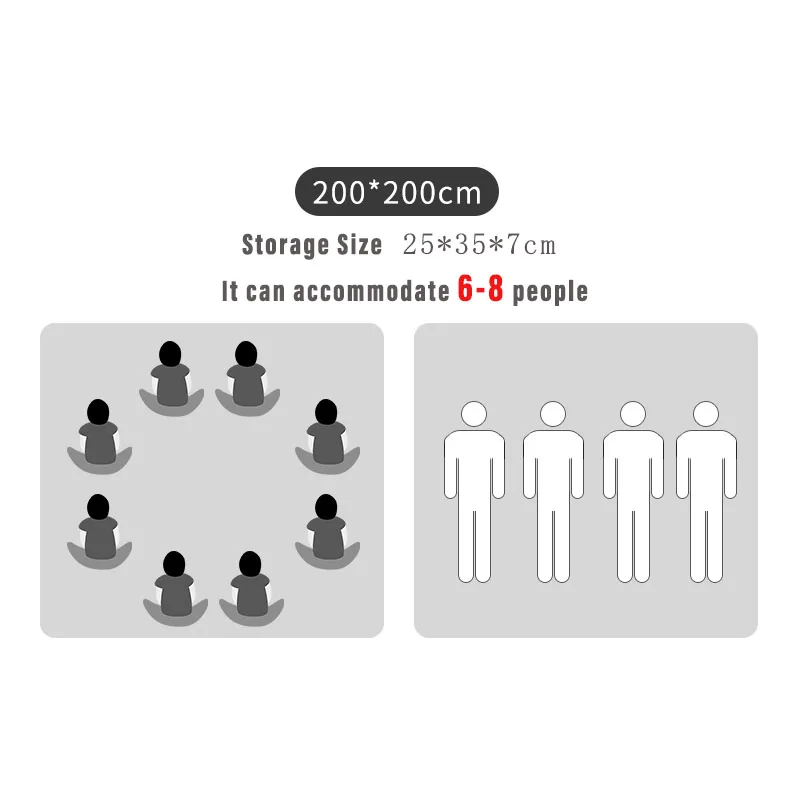 

Outdoor Mat Picnic Blanket Waterproof Machine Washable Hiking Moistureproof Beach Camping Mat Folding Beach Blanket 2*2M