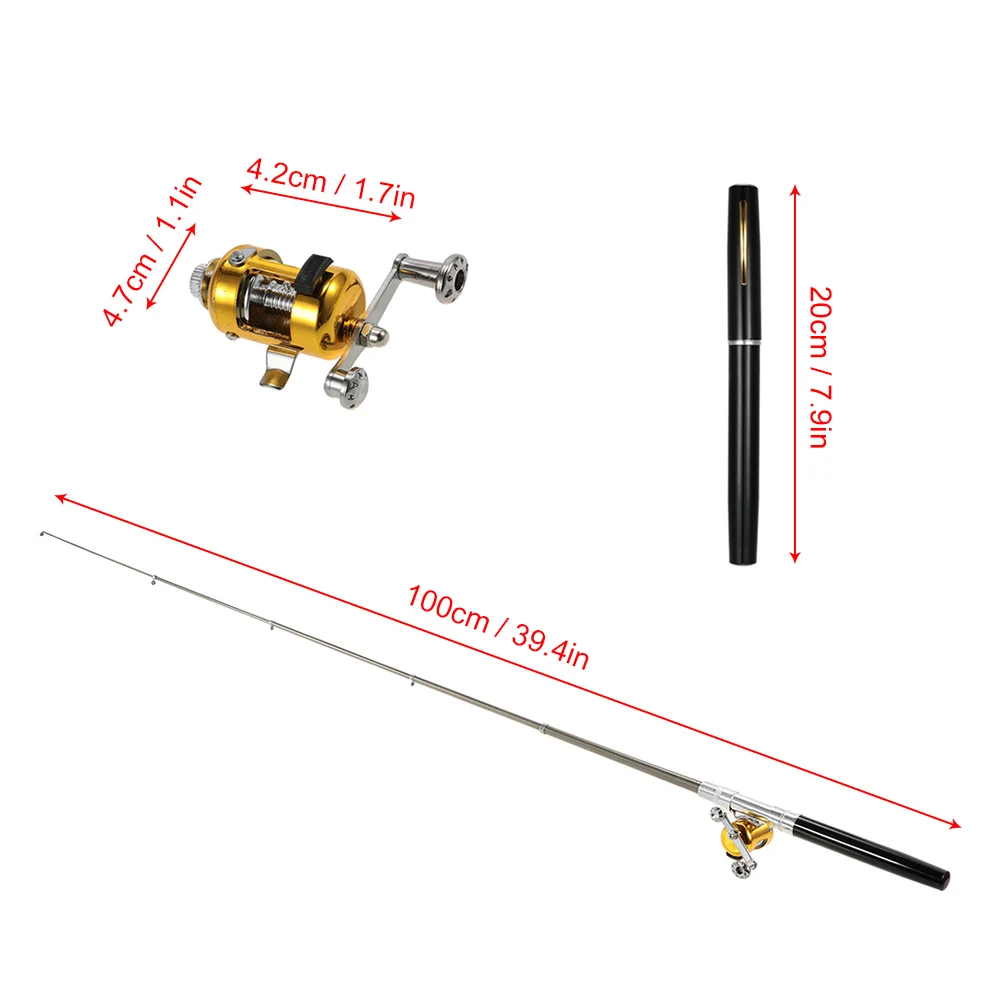 Рыболовная Катушка комбо набор телескопическая карманная ручка удочка мини