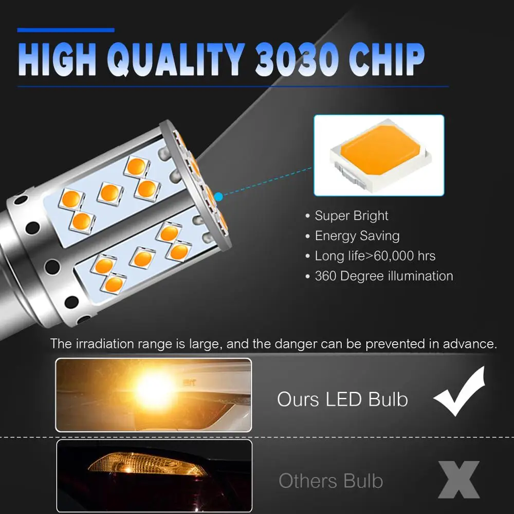 1 шт. 1156 светодиодный ная лампочка PY21W BA15S BAU15S 3030 35SMD 7440 автомобильный фонарь