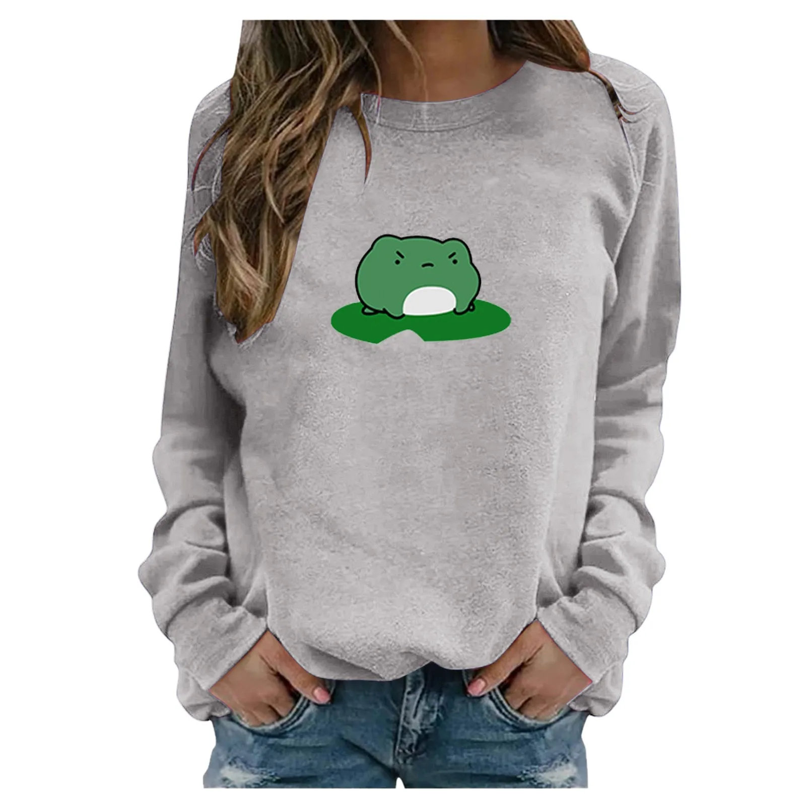 Sweatshirts Streetwear 2021 New Fashion Cartoon Frogs Print 90s Long Sleeve O Neck Hoodies Graphic Casual Clothes #T2P