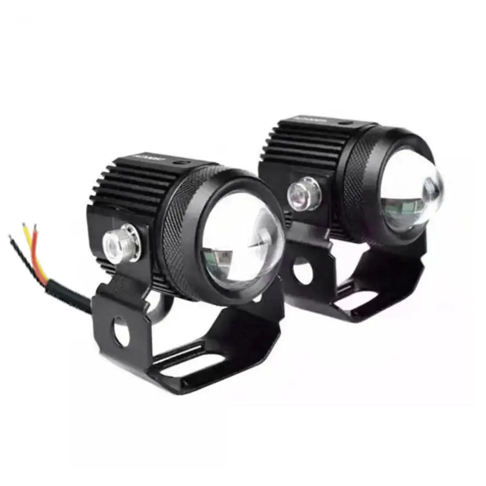

Universal Motorcycle LED Headlamp Projector Lens Dual Color Spot Fog Light Driving Auxiliary Lamp for ATVs Scooter