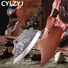 Нож кухонный из нержавеющей стали с тигровым узором