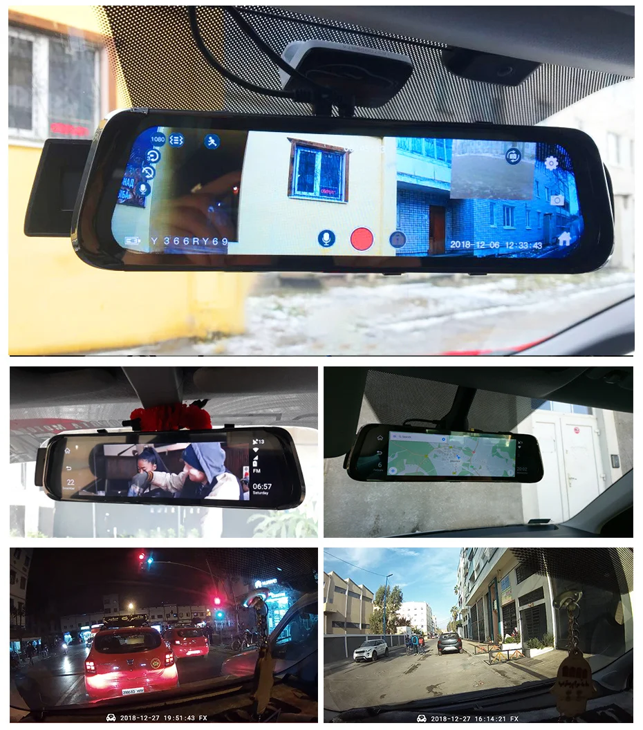 FHD 1080P Видеорегистраторы для автомобилей 4G ADAS Android 10 &quotIPS поток зеркало заднего