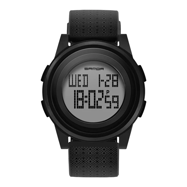 Black White SANDA, модные женские спортивные часы, водонепроницаемые, 3ATM, для девушек, ультра тонкий светодиодный, цифровые часы, для плавания, дайвинга, наручные часы, Montre Femme - Цвет: Black White