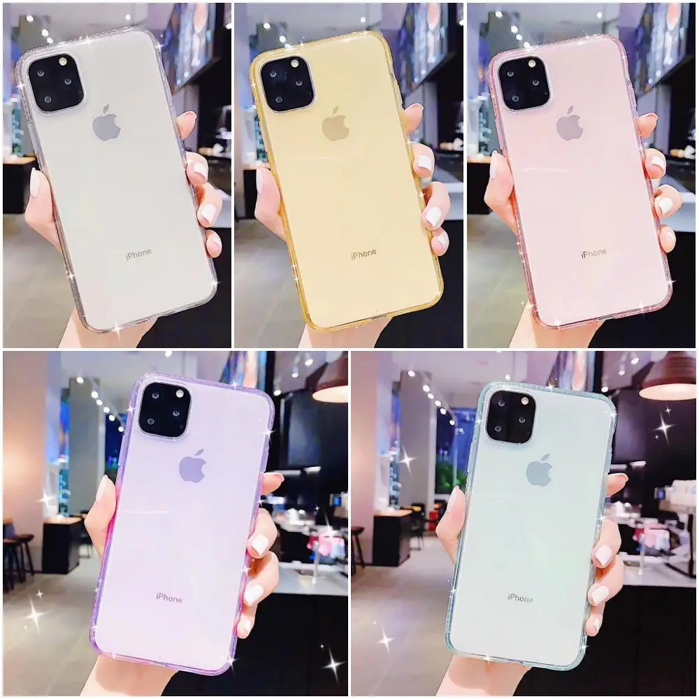 Для iphone 12 11 pro Max Case se 7 8 Plus Mini Bling Rhinestone мягкий прозрачный чехол для 6 6s 5 5s чехол|case for