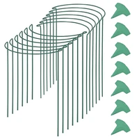 12 packs 15 7 inches half round garden plant support ring with 15 pcs plant labels metal garden border supports