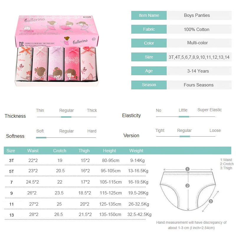 5pcs/pack Fashion Underpants for Girls Cotton Briefs Cartoon Kids Underwear toddler Panties High Quality Children Shorts | Мать и ребенок