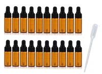 20pcs 5ml amber mini glass bottle amber sample vial small essential oil bottle with glass eye dropper 1pc 3ml dropper%c2%a1%c2%ad