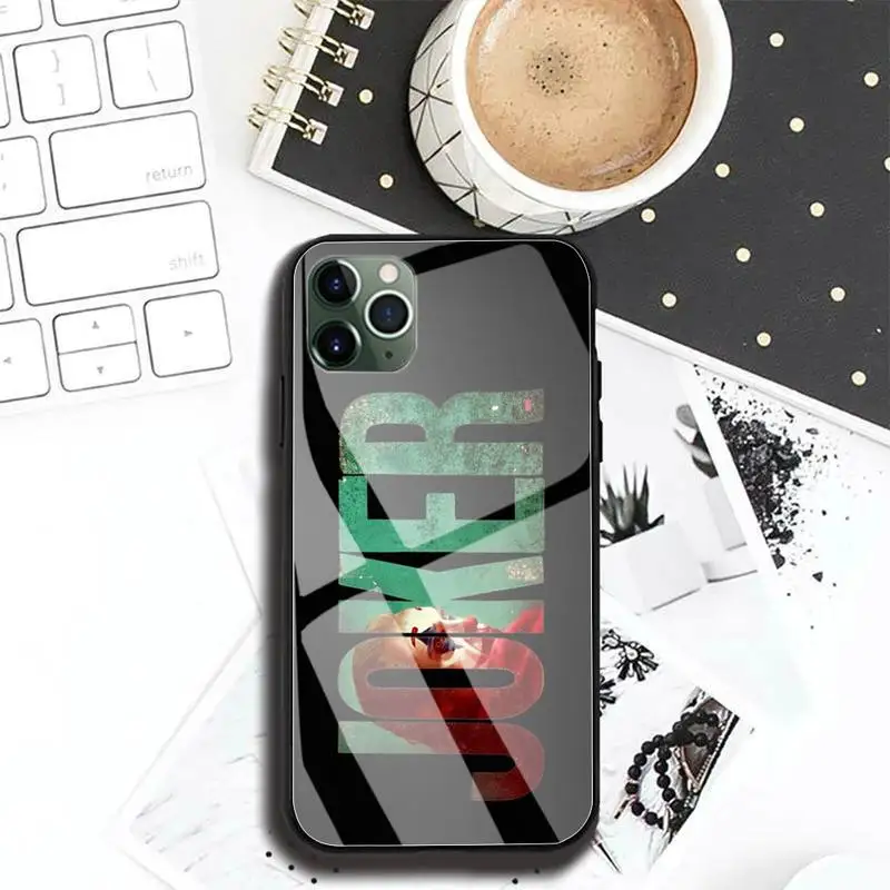 

Cool Joker Clown Phone Case For Iphone 11 Pro MAX XR X 7 8Plus SE2020 DIY Shockproof Glass Soft Silicone Edge
