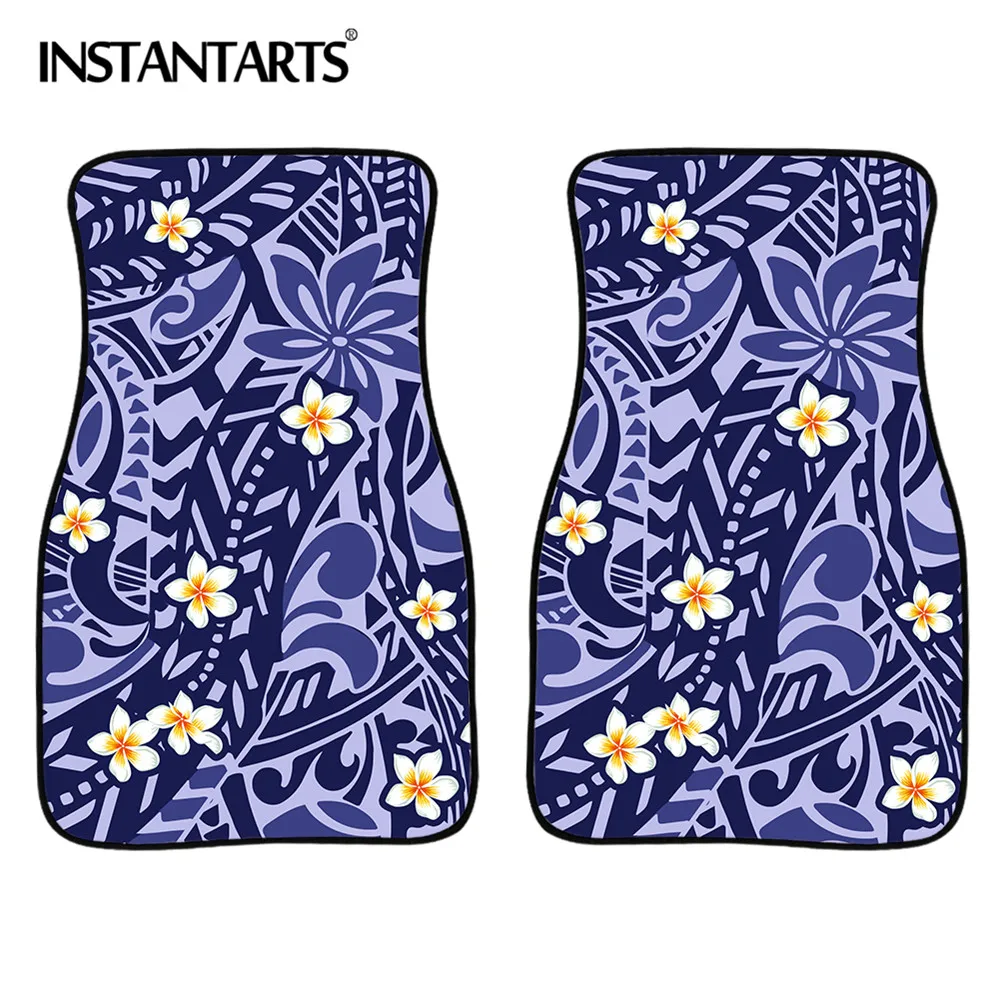 

INSTANTARTS Tribal Pattern Frangipani Printed Set of 4 Custom Floor Mats for Cars Anti-Slip Universal Car Carpet Floor Mats 2020