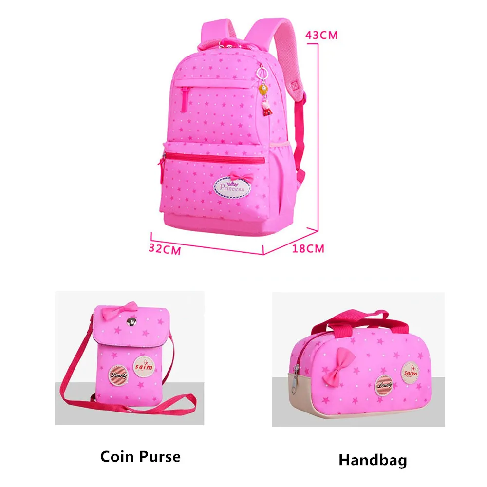 3 в 1 комплект рюкзаков для девочек-подростков школьные сумки с принтом звезд