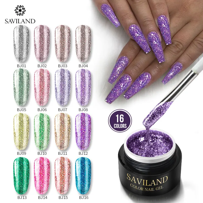 SAVILAND Блестящий Платиновый покраска лаки для ногтей 6 мл гибридный набор гель
