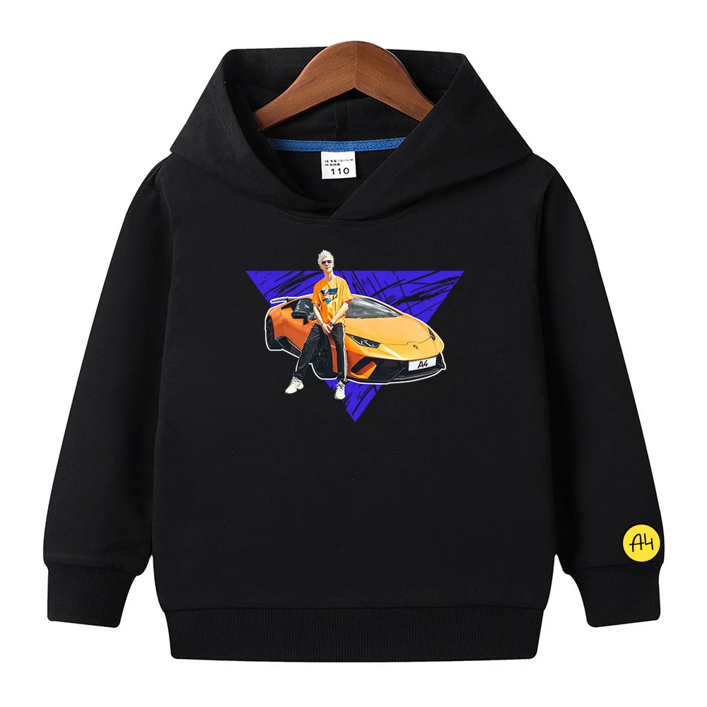 Merch A4 Lamba Print Children Hoodie 2021 Summer Thin Quality Boy Girl Baby Hooded Sweatshirts Casual Kids Clothing Sportswear