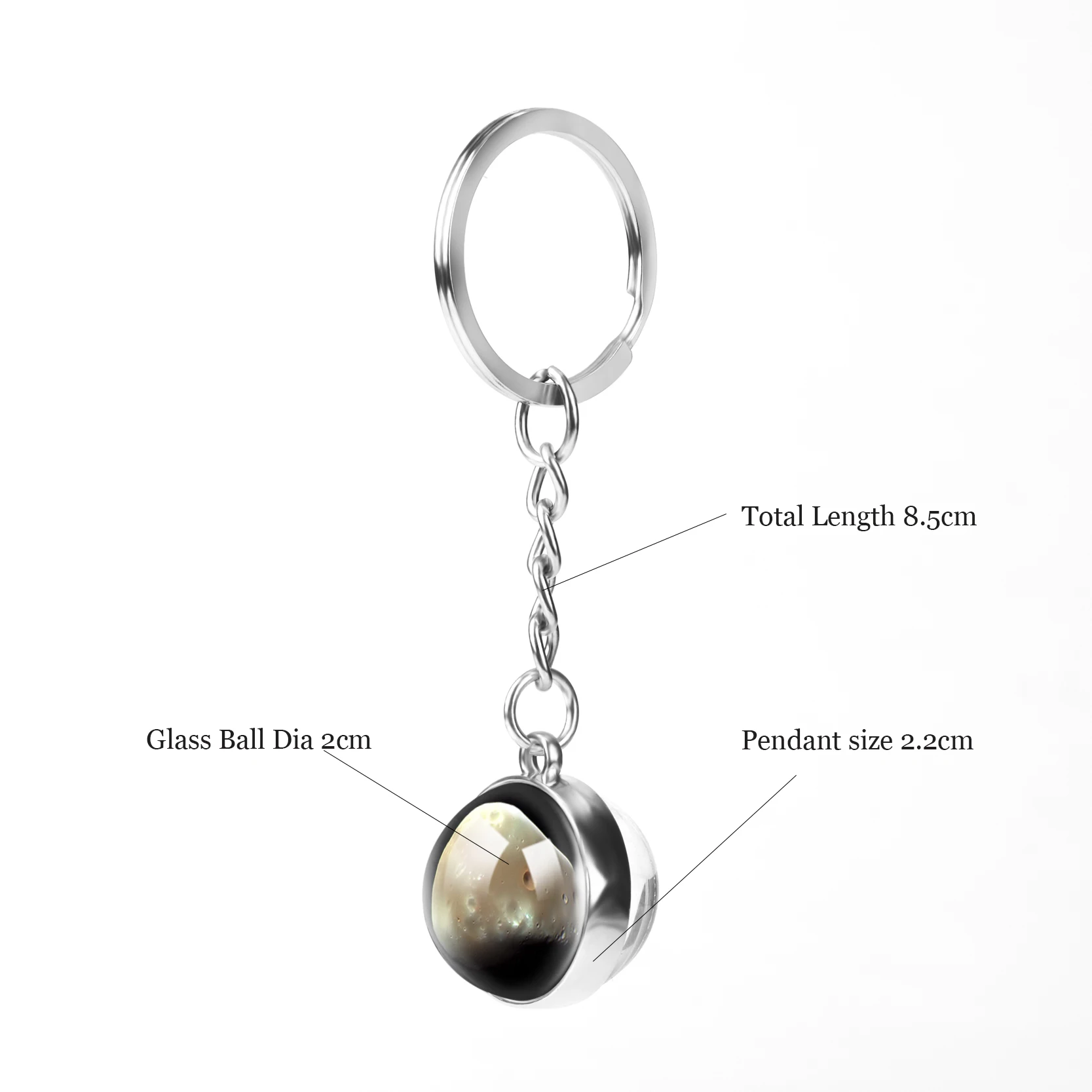 Solar System Planet Mars Uranus Keychian Glass Ball Doule Sided Key Rings Holder For Women Men Gift | Украшения и аксессуары