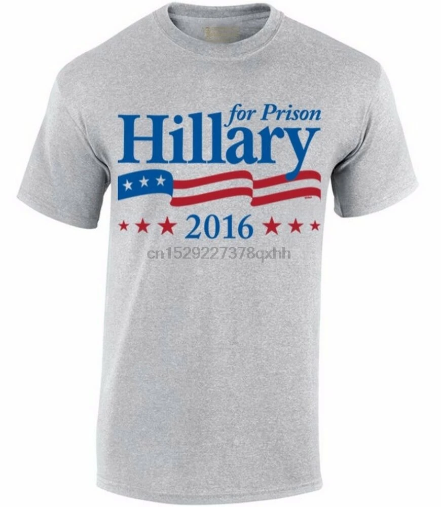 Мужская футболка Хиллари для тюрьмы 2016 с изображением голоса Клинтона выборов |