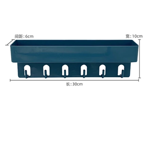 

Wall Mounted Kitchen Bathroom with 6 Hooks Storage Shelf Cosmetics Storage Rack Toilet Rack Strong Seamless Non-punch Rack Box