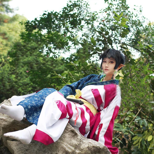 Костюмы для косплея аниме InuYasha Kagura женское кимоно с принтом Хэллоуина