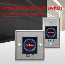 Remote Control Smart IR Sensor Push Buttons No Touch Infrared Door Exit Push Release Button Switch for Access Control System