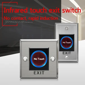 remote control smart ir sensor push buttons no touch infrared door exit push release button switch for access control system free global shipping