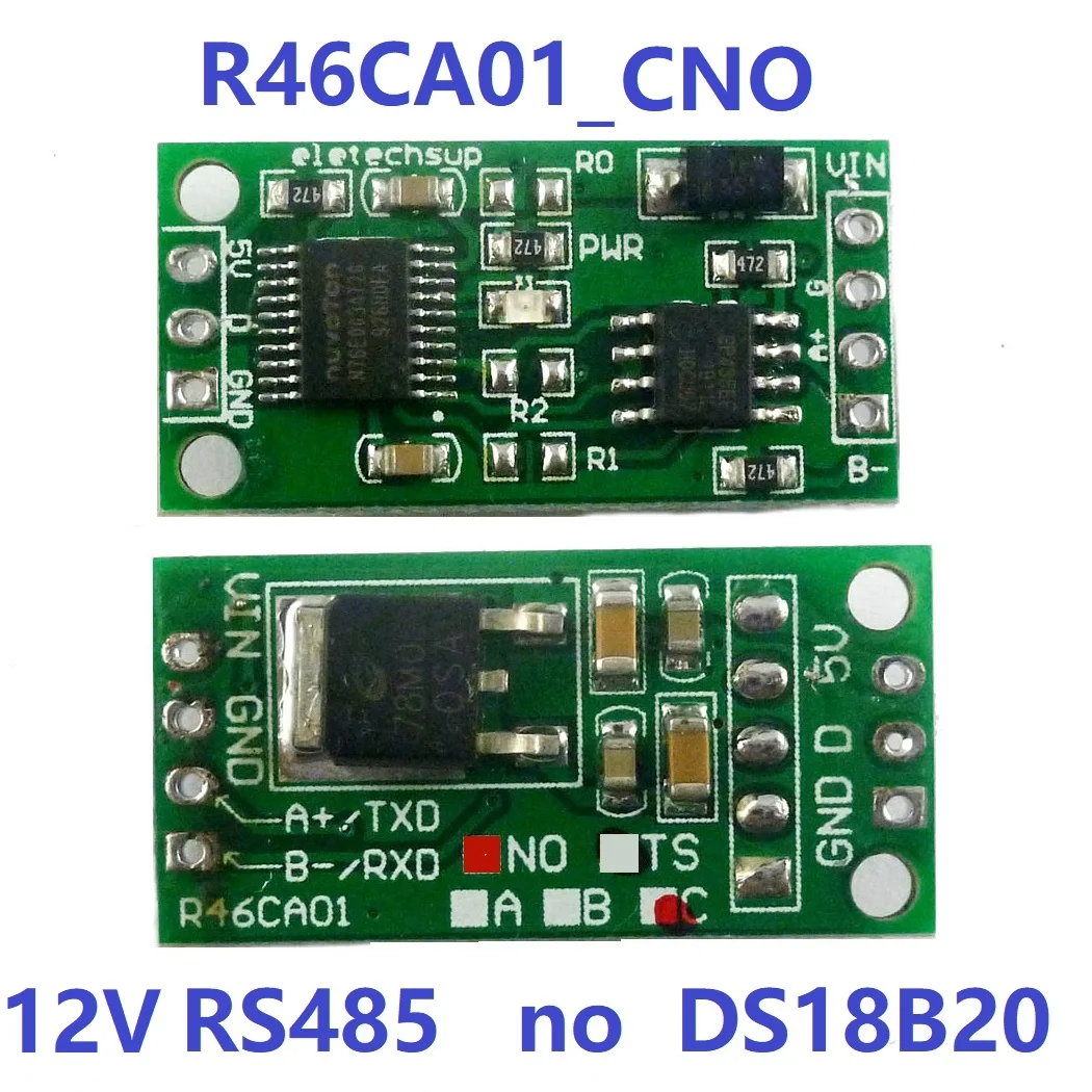 5x R46CA01 Modbus датчик сбора температуры DS18B20 RS485 плата последовательного протокола 3,7 в 5 в 6 в 9 в 12 В 24 В Modbus - Цвет: 12V  RS485 NO 5pcs