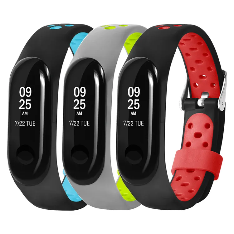 Ремешок силиконовый для Xiaomi Mi Band 3 4 спортивный браслет смарт часов mi band