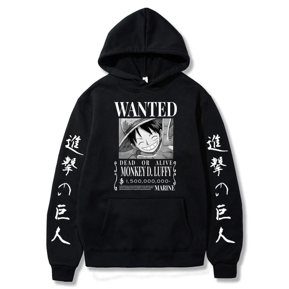 

Attack on Titan One Piece Luffy Hoodies Men Casual Homme Fleece Pullover Japanese Anime Printed Male Streetwear Summer Clothing