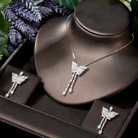 hibride exclusive butterfly necklace earring sets for women wedding naija bridal cubic zircon dubai high jewelry sets n 1751