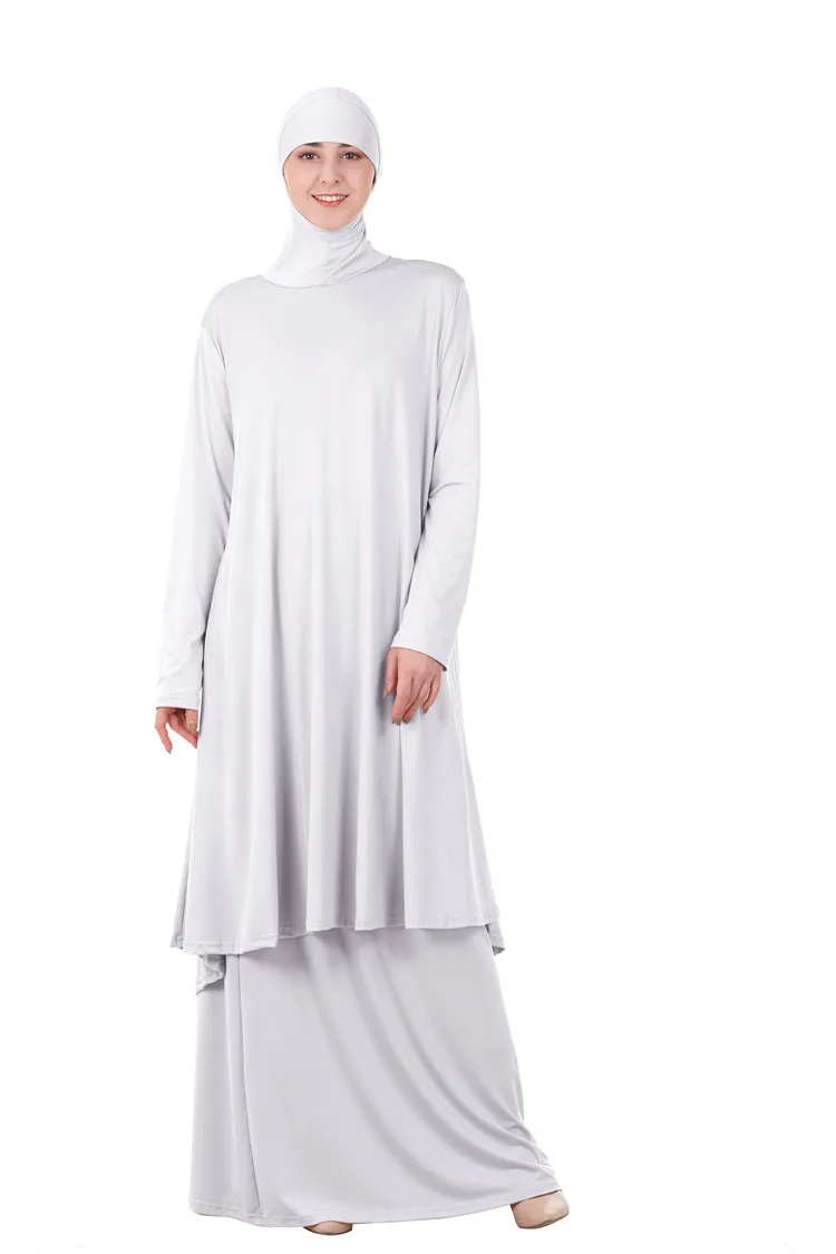 Мусульманский Женский Топ с длинным рукавом и капюшоном юбка абайя из двух