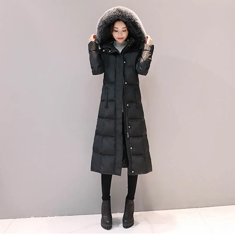 Натуральный мех енота воротник 90% утиный пух куртка новые женские зимние