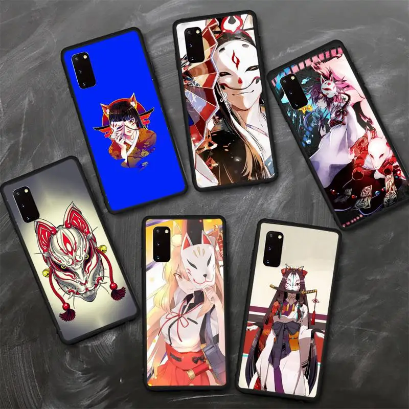 

Fox Mask Anime Girl Phone Case for Samsung A6 A7 A8 A9 A10 A530 A720 A7 A750 A51 A52 2018 Plus soft cover