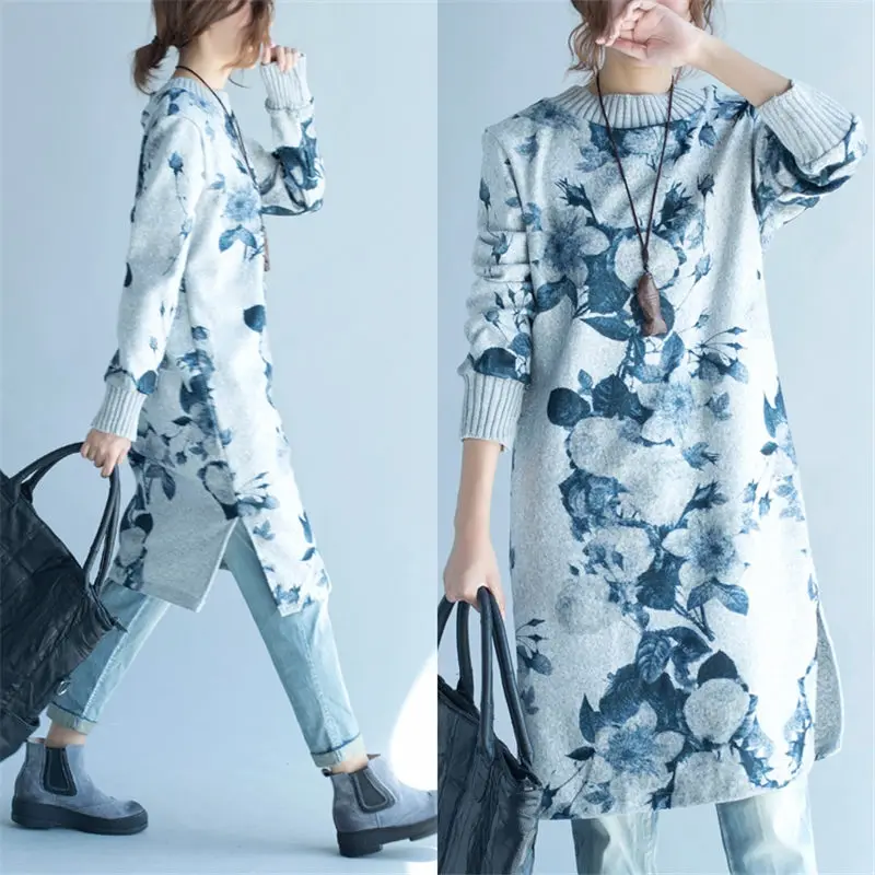 Женское вязаное платье-свитер повседневное шерстяное платье-водолазка с