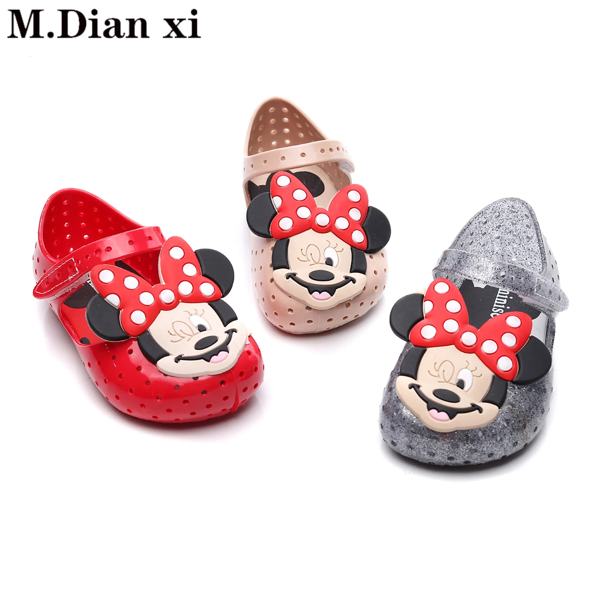 Mini Melissa/Женская обувь; Новинка года; детская обувь с дырками, украшенная фруктами; нескользящая прозрачная обувь; обувь для девочек из ПВХ на резиновой подошве