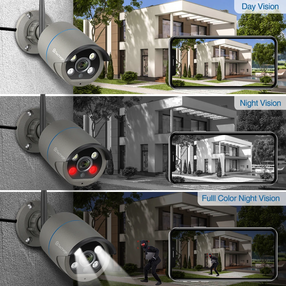 Techage 2MP/5MP Wi Fi Камера на открытом воздухе безопасности Беспроводной двухканальную