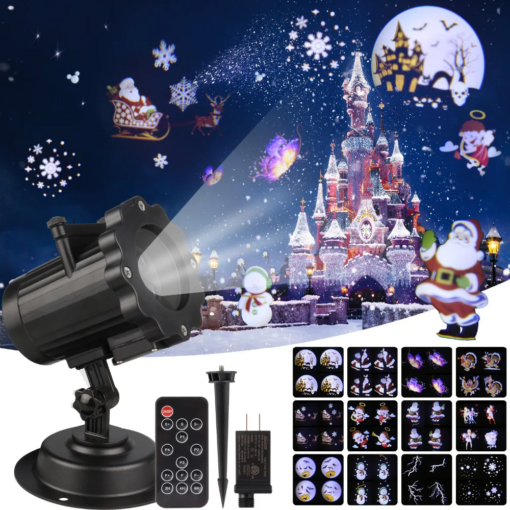 LEDChristmas Хэллоуин кинокарточка вставка шаблон анимация проекционная лампа