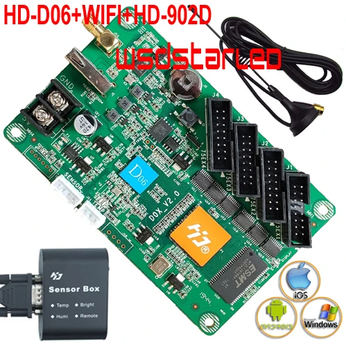 HD D06 + WI FI 902D Температура Влажность Яркость датчик полноцветный светодиодный