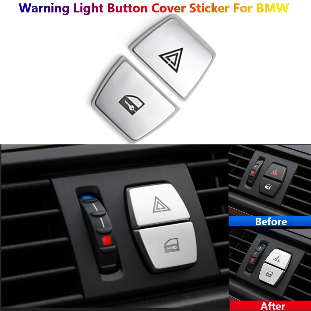 ABS хромированный серебристый для BMW 5 6 7 серии F10 F07 F11 F18 F01 F02 F06 F12 F13 предупреждающие наклейки на кнопки автомобильный переключатель Крышка