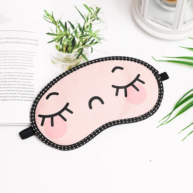 Симпатичная хлопковая мультяшная маска на лицо для сна милая забавная дорожная