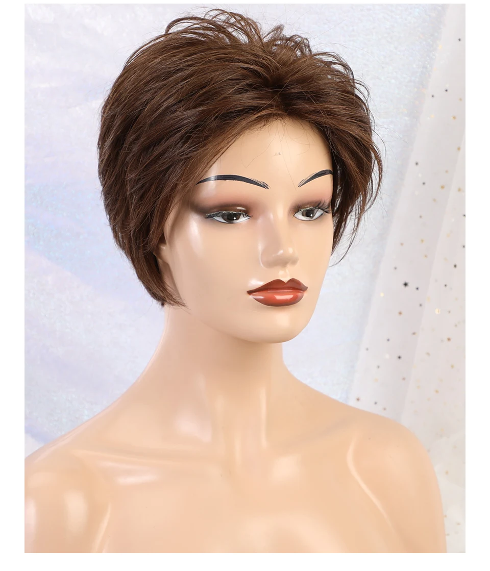Haircube синтетические парики на кружеве 6 дюймов 50% человеческие волосы смесь Pixie Cut короткие волосы парик с натуральной линией волос для женщин 4 цвета